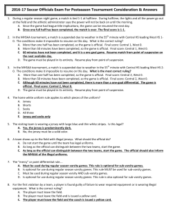 2016-17 Soccer Officials Exam For Postseason Tournament