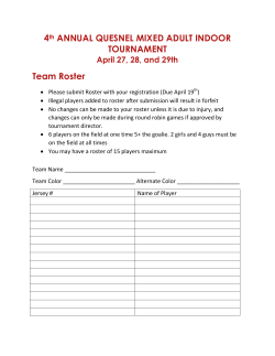 4th ANNUAL QUESNEL MIXED ADULT INDOOR TOURNAMENT