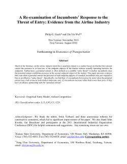 A Re-examination of Incumbents` Response to the Threat of Entry