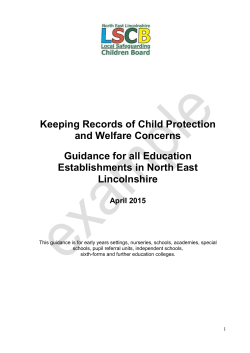 Child Protection record keeping in educational