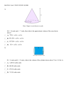 MATH 8: Unit 3 TEST STUDY GUIDE 1. Note: Figure is not drawn to