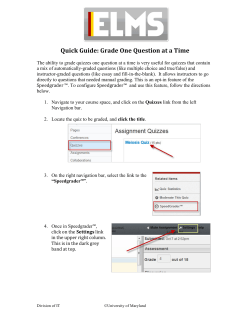 Quick Guide: Grade One Question at a Time