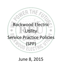 Rockwood Electric Utility Service Practice Policies (SPP) June 8, 2015