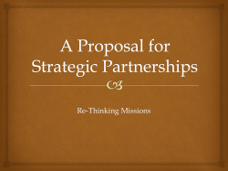 A Proposal for Strategic Partnerships