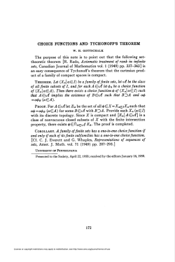 choice functions and tychonoff`s theorem