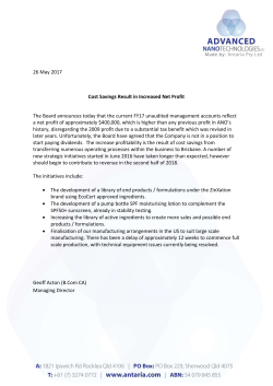 Cost Savings Result in Increased Net Profit