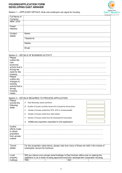 Housing Application Form - Developing East Arnhem Land