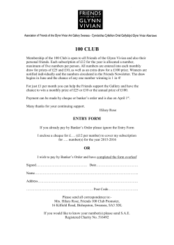 100-Club - The Association of Friends of the Glynn Vivian Art