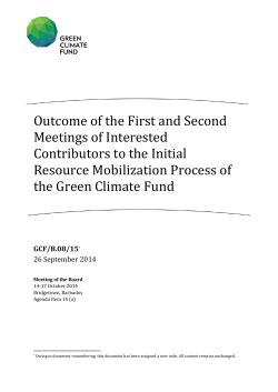 Outcome of the First and Second Meetings of