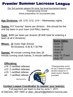 Contact League Coordinator to register your team(s)