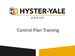 Control Plan Training - Hyster