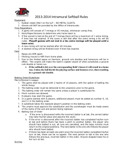 2013-2014 Intramural Softball Rules