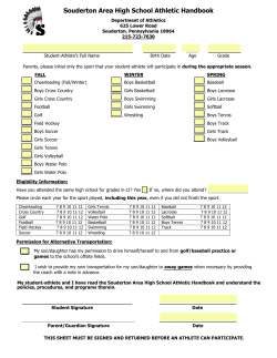 Souderton Area High School Athletic Handbook