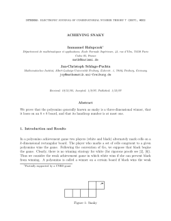 ACHIEVING SNAKY Immanuel Halupczok1 math@karimmi