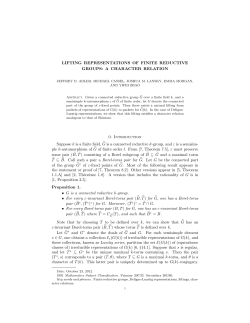 LIFTING REPRESENTATIONS OF FINITE REDUCTIVE GROUPS: A