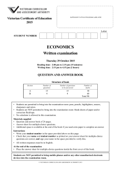 2015 Economics Written examination