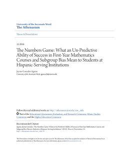 The Numbers Game: What an Un-Predictive Ability
