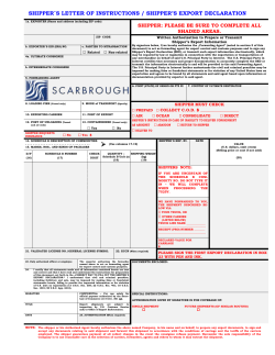 Shipper`s Letter of Instruction ()