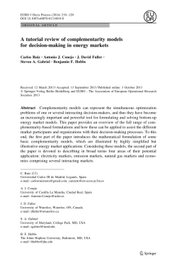 A tutorial review of complementarity models for decision