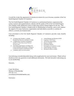 I would like to take this opportunity to extend an invitation for you to