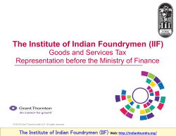 Status under present law - The Institute of Indian Foundrymen