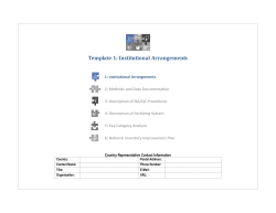 Institutional Arrangements for National Inventory Systems