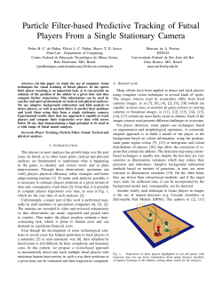 Particle filter-based predictive tracking of futsal players from a single