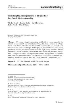 Mathematical Biology - World Health Organization
