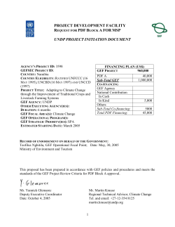 UNDP-GEF Streamlined PDF-A Format