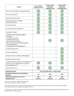 Service Canine /Feline Companion Plan Canine /Feline Companion