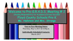 Pre-GRADS Meeting # 2 (Guiding Responsibility for Academics