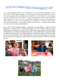 At St John the Baptist School we are particularly proud of the family