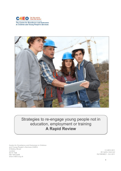 Strategies to re-engage young people not in education