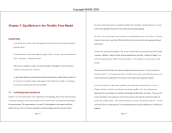 Chapter 7: Equilibrium in the Flexible Price Model Copyright MHHE