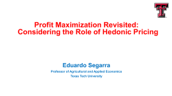 Profit Maximization Revisited: Considering the Role of Hedonic