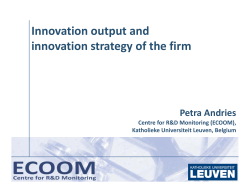 Innovation output and p innovation strategy of the firm