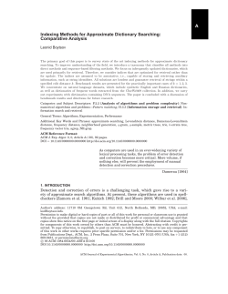 A Indexing Methods for Approximate Dictionary