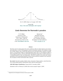 Limit theorems for Parrondo`s paradox