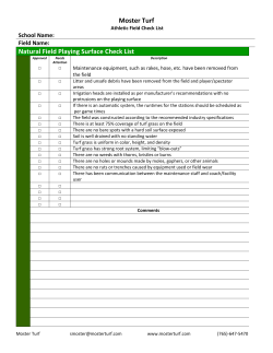 Moster Turf Natural Field Playing Surface Check List