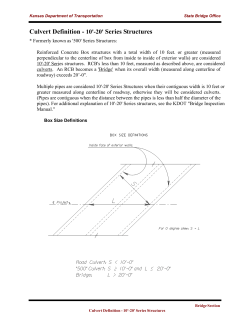 Culvert Definition - 10`-20` Series Structures