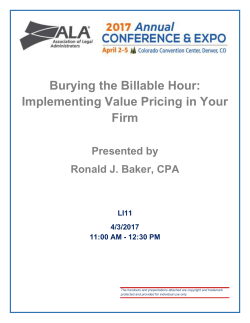 Burying the Billable Hour: Implementing Value Pricing in Your Firm