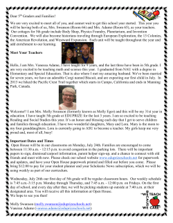 Dear 5th Graders and Families! We are very