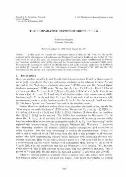THE COMPARATIVE STATICS OF SHIFTS IN RISK 1. Introduction
