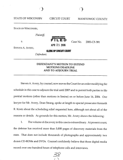 Defendant`s Motion to Extend Motions Deadline and to Adjourn Trial