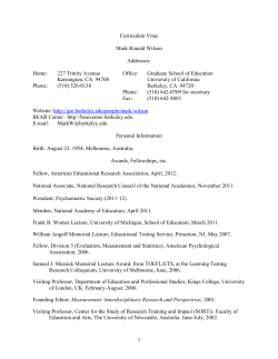 Curriculum Vitae - UC Berkeley
