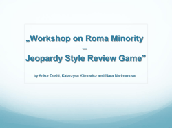 „Workshop on Roma Minority – Jeopardy Style Review Game”