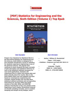 Statistics for Engineering and the Sciences