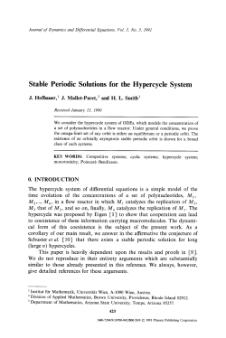 Stable periodic solutions for the hypercycle system