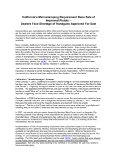 California`s Microstamping Requirement Bans Sale of Improved