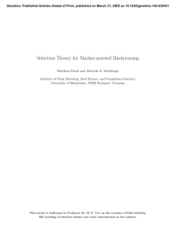 Selection Theory for Marker-assisted Backcrossing
